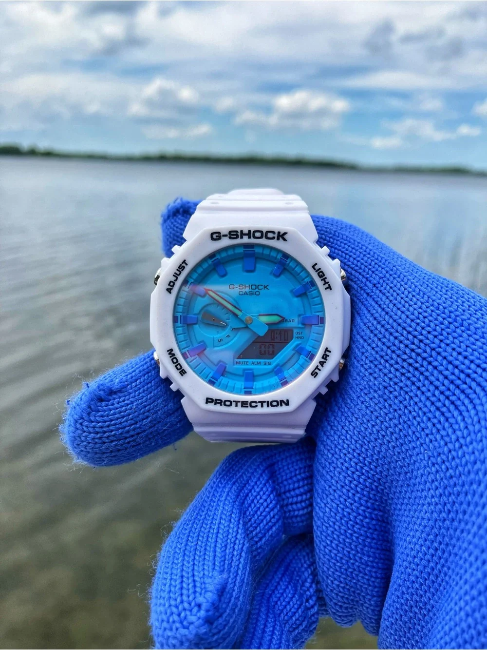 Custom G Shock White and Blue Colorway
